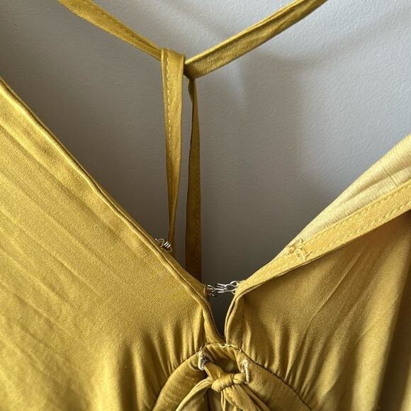 FREE PEOPLE ARZEL MINI DRESS SIZE XS GOLD - Picture 6 of 13